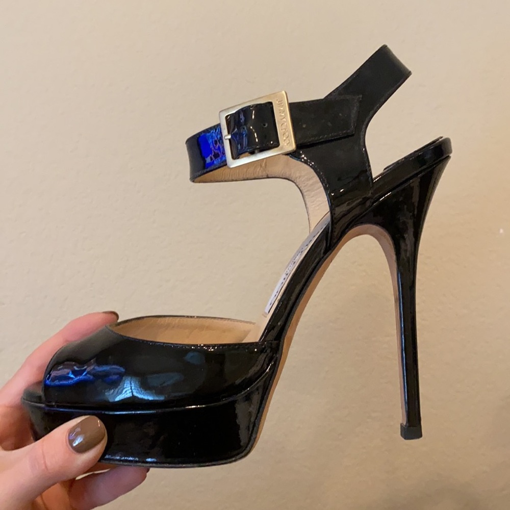 Jimmy Choo black patent heels